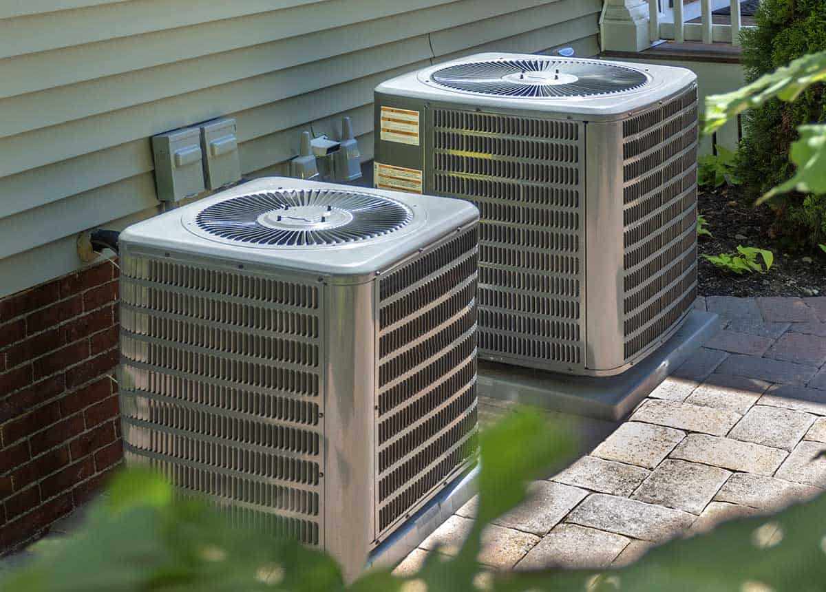 Air conditioning units outside a duplex