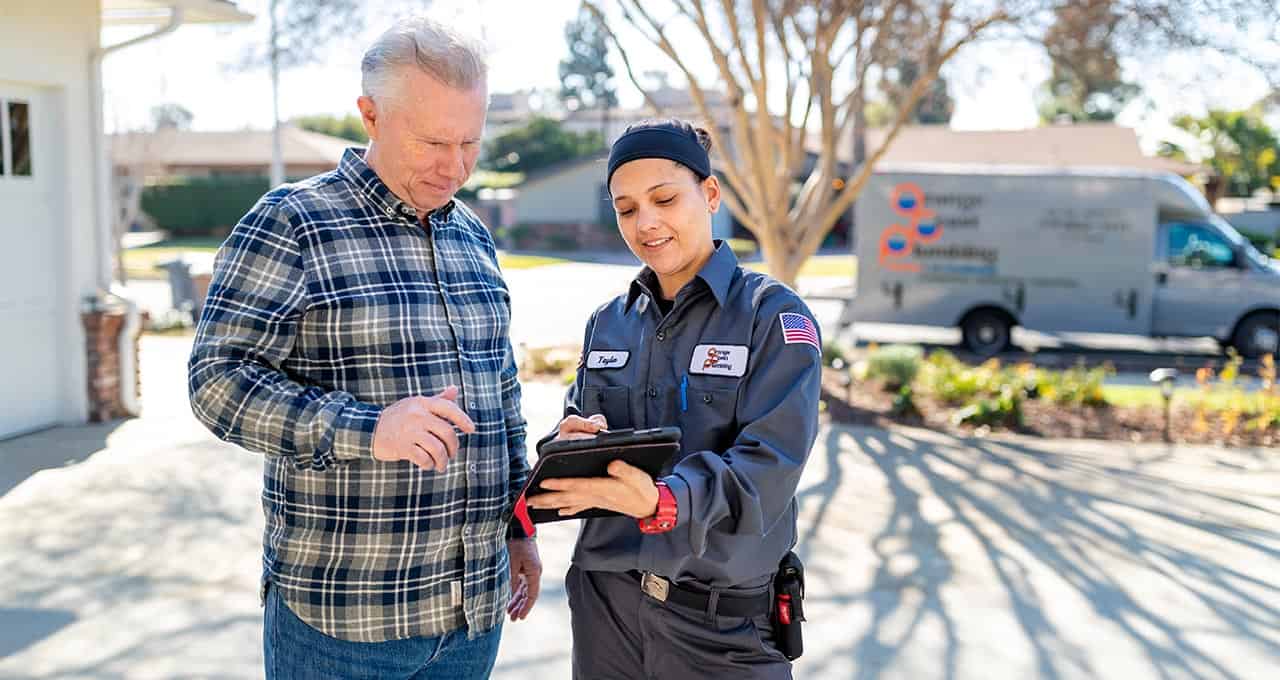 A technician provides an estimate