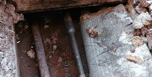 Digging under a slab leak