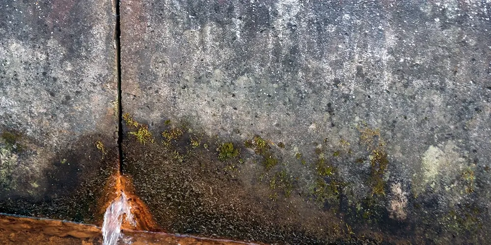 A slab leak with mold