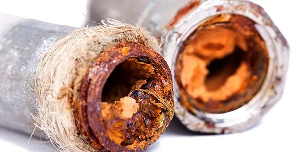 Corroded sewer pipes