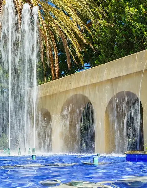 Fountain at the circle in Orange, California