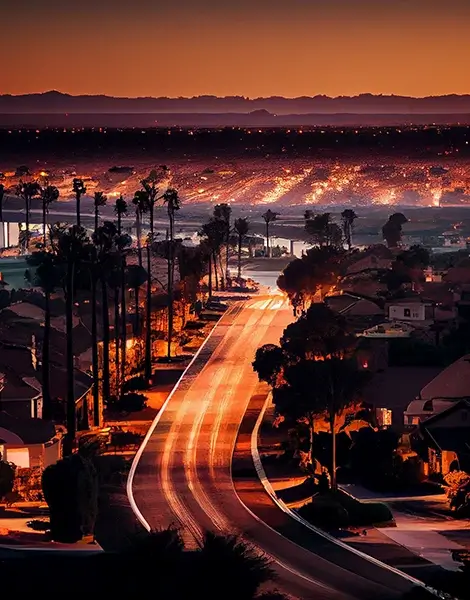 Yorba Linda, California, during twilight