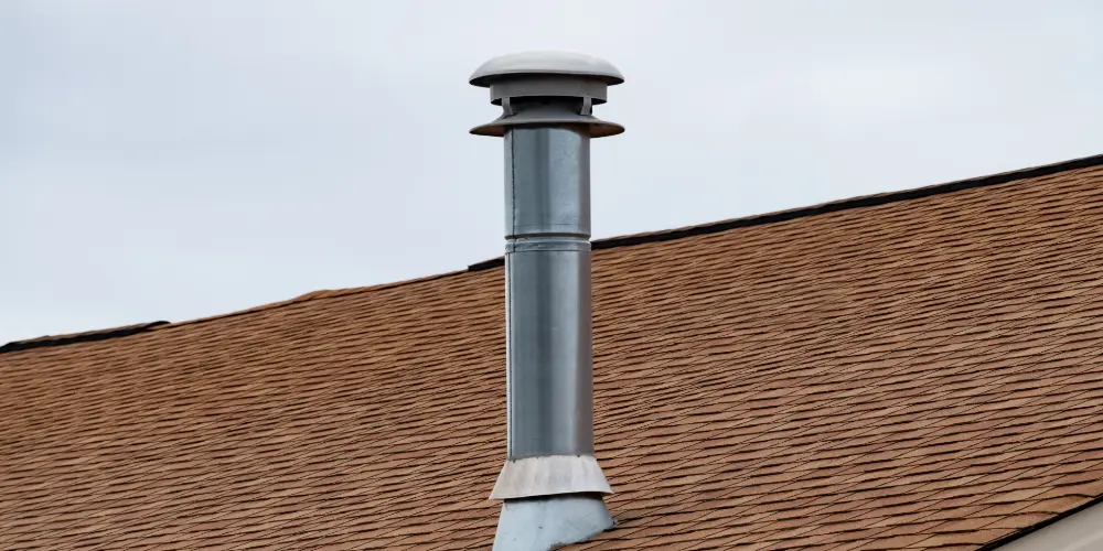 A drain vent protruding through a roof