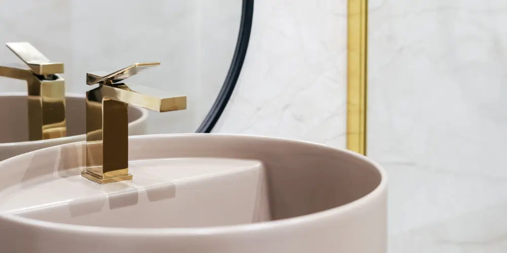 A modern cartridge faucet for a bathroom sink