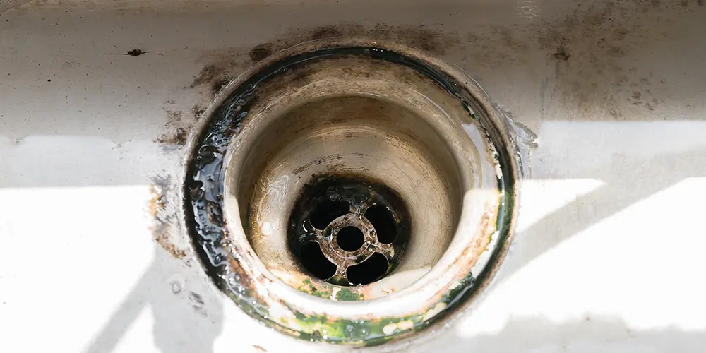 Black slime in a sink